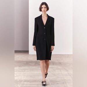 ZARA Collection Tailoring Long Coat Wool Blend Size XS Color Black NWT